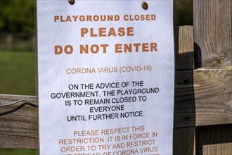 Playground Closed Do Not Enter Coronavirus Covid-19, Lockdown, April 2020, UK