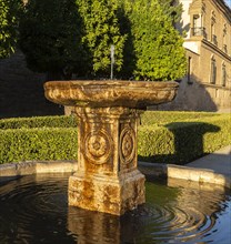 Historic water fountain, Plaza Vazquez de Molina, Ubeda, Spain, Europe
