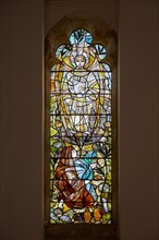 Stained glass window by Pippa Blackall of Saint Mary Magdalene and Saint Mary Salome, Bildeston