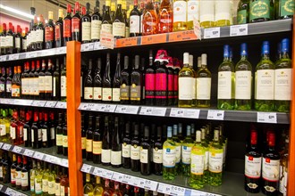 February 2024: Wine bottles in the supermarket
