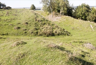 Sidbury Camp or Sidbury Hill Iron Age hill fort, Haxton Down, near Everleigh, Wiltshire, England,