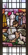 David as a boy shepherd, stained glass window by Margaret Edith Aldrich Rope (1891-1988), Church of