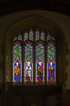 Saints Mathew, Mark, Luke and John stained glass window c 1892 Heaton, Butler and Bane, Ramsbury