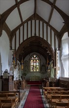 Interior village parish church of Saint Peter, Wenhaston church, Suffolk, England, UK