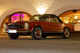 Mercedes convertible of the W 113 series (1963 to 1971), seen in Seefeld (Tyrol/Austria) on 18