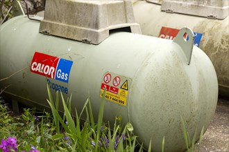 Domestic Calor Gas propane storage tank, UK