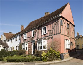 Historic half-timbered building house called Cordwainers, Lavenham, Suffolk, England, UK