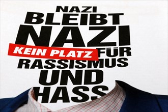 Symbolic image Die Linke: flyer on the topic of Nazis, racism and hate