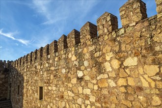 Ramparts wall of castle Parador hotel, Siguenza, Guadalajara province, Spain, Europe