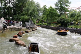 Dino-Splash (formerly: Donnerfluss) at the Holiday-Park in Hassloch, Palatinate