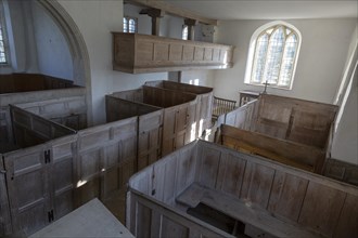 Church of Saint Mary, Old Dilton, Wiltshire, England, UK interior with box pews
