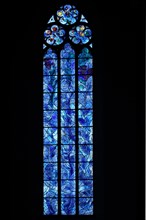 Marc Chagall window, stained glass, stained glass, church, blue, St. Stephen, St. Stephen's Church,