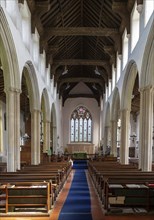 Interior village parish church of Saint Mary Magdelene, Bildeston, Suffolk, England, UK