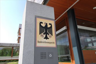 Close-up of the well-known letterbox of the Federal Constitutional Court in Karlsruhe
