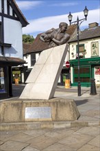 Prince Obolensky (1916-1940), the Flying Prince, rugby legend sculpture, Ipswich, Suffolk, England,