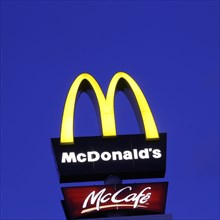 Logo at McDonalds in Hassloch/Pfalz, Germany, Europe
