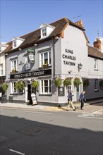 Historic pub the King Charles tavern, Cheap Street, Newbury, Berkshire, England, UK