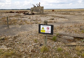 Abandoned military bomb testing site, former Atomic Weapons Research Establishment, Orford Ness,