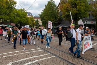 Lateral thinking demo in Darmstadt, Hesse: The demonstration was directed against the corona