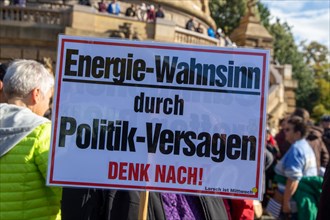 Citizens' protests in Mannheim. Among other things, the participants held signs to protest against