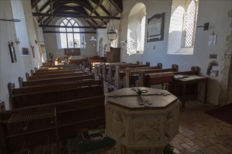 Interior of church of St Michael South Elmham, Suffolk, England, United Kingdom, Europe