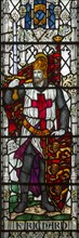 Stained glass window of King Richard Saint Thomas church, Salisbury, Wiltshire, England, 1920, by