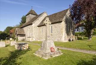 War memorial village parish church of All Saints, Froxfield, Wiltshire, England, UK