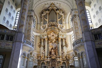 Interior view of the Catholic Church of Our Lady, Dresden, Saxony, Germany, Europe