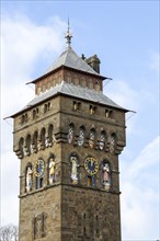 Clock tower Cardiff Castle, Cardiff, South Wales, UK architect William Burges 1873