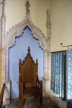 Historic interior of Washbrook church, Suffolk, England, UK Easter Sepulchre niche