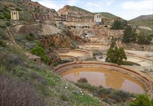 Old gold mine buildings, Rodalquilar, Cabo de Gata natural park, Almeria, Spain, Europe