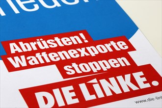 Symbolic image Die Linke: Flyer on the topic of disarmament