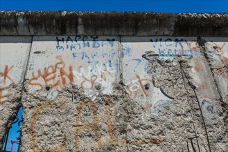Preserved part of the Berlin Wall, GDR, East Germany, history, historical, politics, border,