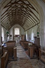 Inside village parish church of Saint Peter and Saint Paul, Alpheton, Suffolk, England, UK
