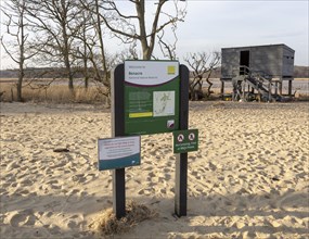 Benacre national nature reserve, North Sea coast, Suffolk, England, UK information sign notice