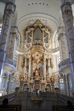 Interior view of the Catholic Church of Our Lady, Dresden, Saxony, Germany, Europe