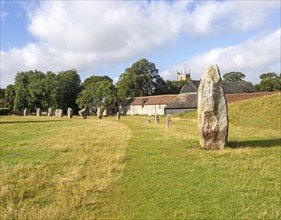 Standing stones in north west quadrant neolithic stone circle henge prehistoric monument, Avebury,