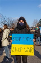 Peace demonstration against the war in Ukraine in the cities of Ludwigshafen and Mannheim with a