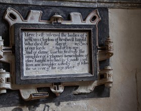 William Clopton memorial monument 1615, Holy Trinity Church, Long Melford, Suffolk, England, UK
