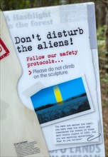 UFO information at supposed landing site, Rendlesham Forest, Suffolk, England, UK