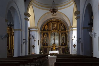 Interior of church of Saint Anthony of Padua, Frigiliana, Malaga province, Spain, Europe