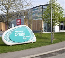 Modern architecture buildings at Orbital Shopping Park developed by British Land, north Swindon,