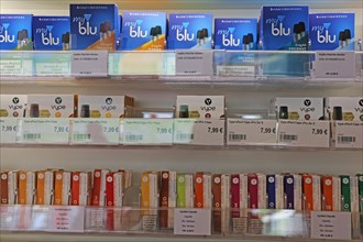 E-cigarettes or liquids in a shop