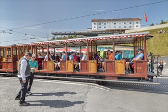 Cog railway at Rigi-Kulm mountain station, Lake Lucerne, Canton Lucerne, Switzerland, Rigi, Schwyz,