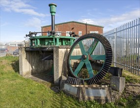 Historic machinery water turbine Francis type inward flow single vortex, Bowerhill, Melksham,