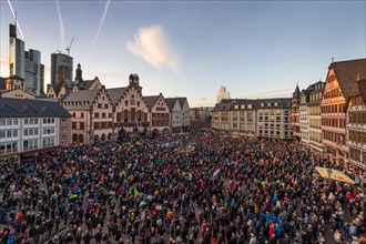 Around 20, 000 people gathered on the Roemerberg in Frankfurt am Main on 5 February 2024 to