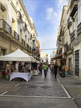 Pedestrians, pedestrian zone in El Puerto de Santa Maria, Costa de la Luz, Andalusia, Spain, Europe