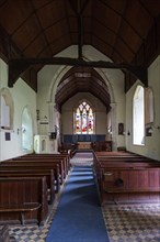 Historic interior of Washbrook church, Suffolk, England, UK