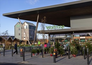 Waitrose supermarket shop store at district centre, Wichelstowe, Swindon, England, UK