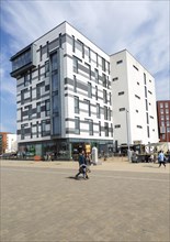Modern architecture James Hehir building, University of Suffolk, Ipswich waterfront, Suffolk,